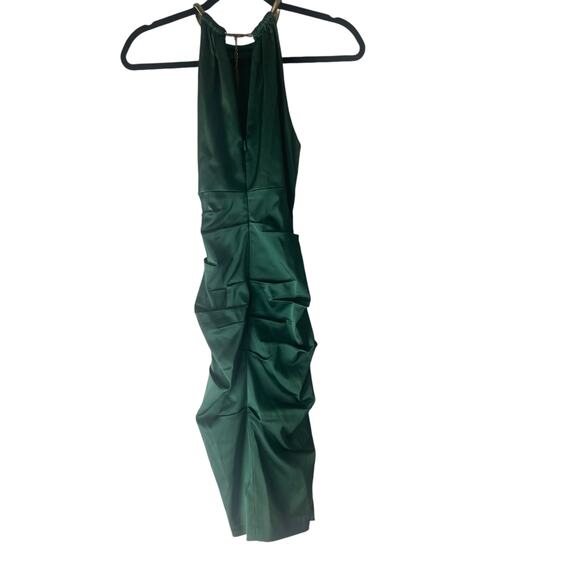 Cache Women's Size 2 XS Green Chain Neck Ruched Mermaid Formal Evening Dress - Picture 7 of 13
